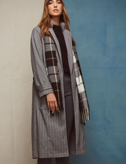 Katies long sleeve regular length jacquard coat