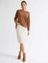 katies l/s textured knit top with button detail, hi-res