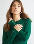 Long Sleeve Fine Gauge Crew Neck Jumper with buttons, hi-res