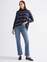 Katies Long Sleeve Relaxed Knitwear Jumper With Turtleneck And Ribbed Sleeves And Side Slits, hi-res