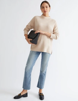 Katies Long Sleeve Chunky Ribbed Funnel Neck Knitwear
