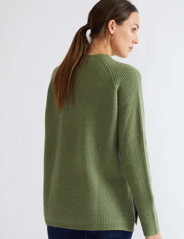 Katies Long Sleeve Chunky Ribbed Funnel Neck Knitwear, hi-res image number null