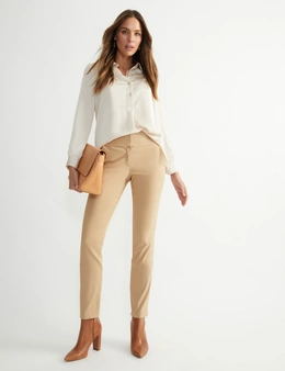Styled Slim Leg Pants With Angled Pockets