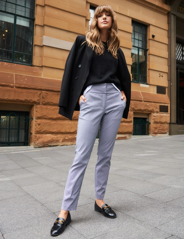 Styled Slim Leg Pants With Angled Pockets, hi-res image number null