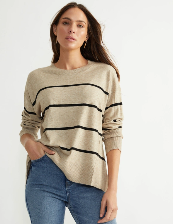 Katies Relaxed Long Sleeve Crew Neck Knitwear Jumper, hi-res image number null