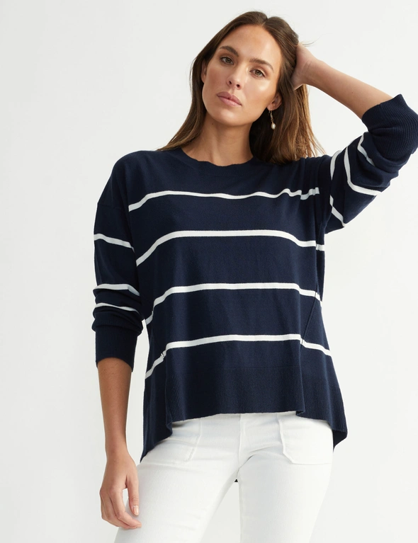 Katies Relaxed Long Sleeve Crew Neck Knitwear Jumper, hi-res image number null