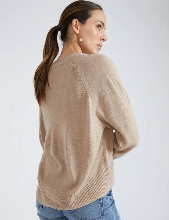 Katies Long Sleeve Regular Length Chunky Cardigan With Horn Look Buttons, hi-res image number null