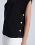 Katies Sleeveless Knitwear Top With Button Detail, hi-res