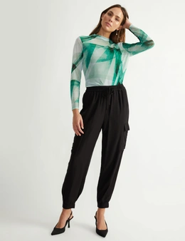 Katies Funnel Neck Mesh Top With Cami
