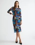 Katies Long Sleeved Body Con Mesh Dress With Lining, hi-res