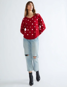 Katies Long Sleeve Fine Gauge Novelty Design Knitwear Jumper