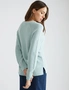 Katies Long Sleeve Crew Neck Cotton Stripe Knitwear Jumper With Side Slits, hi-res