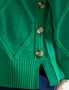 Katies Long Sleeve Crew Neck Diamond Stitch Cotton Knitwear Jumper Buttons, hi-res