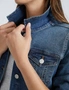 Katies Long Sleeve Button Through Denim Jacket, hi-res