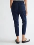 Denim Knit Jogger Mid Wash with elasticated waist and self fabric drawcord, hi-res