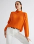 Long Sleeve Funnel Neck Jumper with chunky stitch interest, hi-res