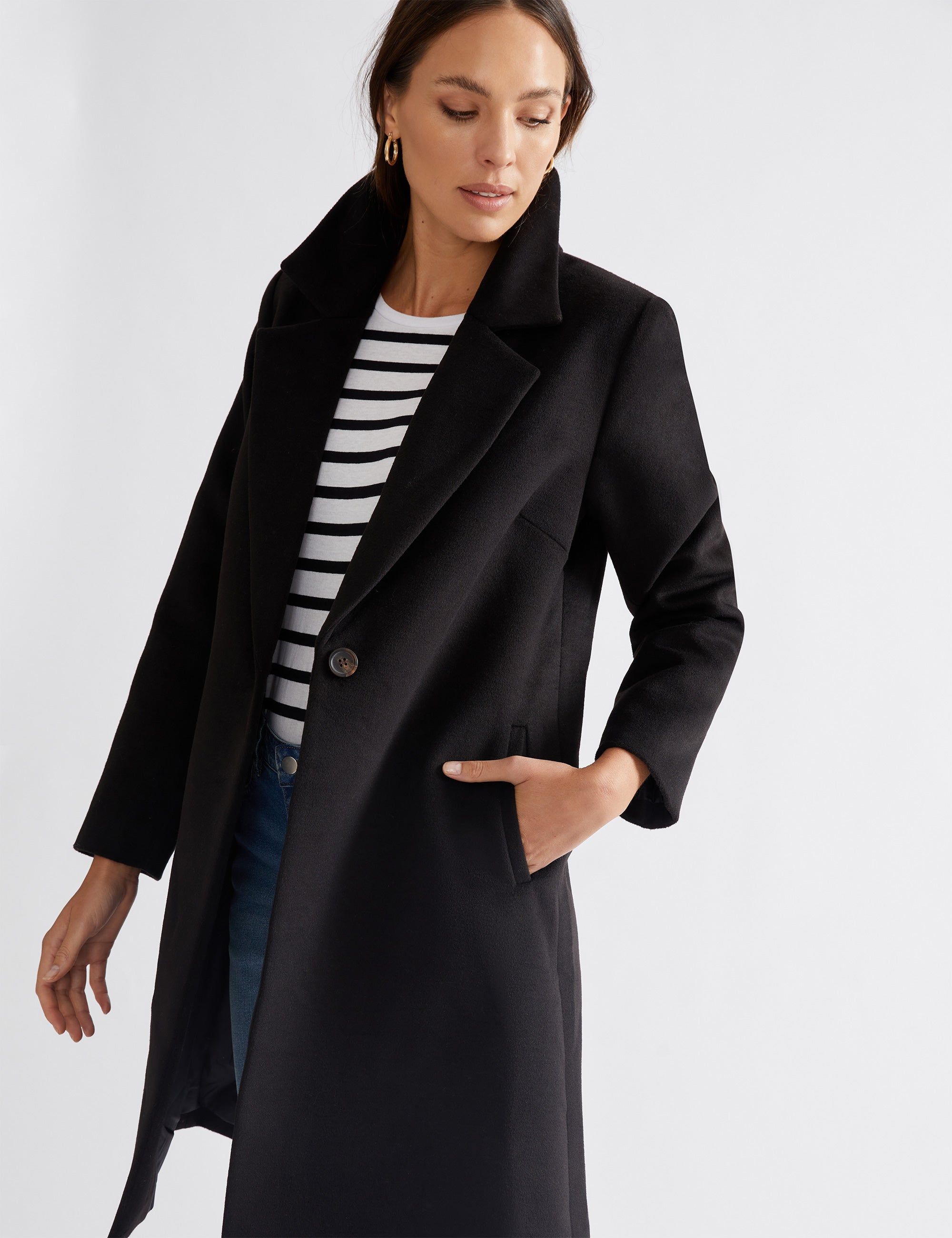 Katies Long Sleeve Melton Coat | EziBuy Australia