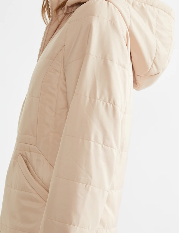 Katies Regular Length Long Sleeve Puffer With Detachable Hood, hi-res image number null