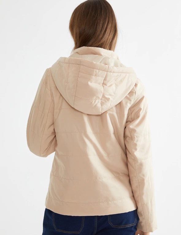 Katies Regular Length Long Sleeve Puffer With Detachable Hood, hi-res image number null