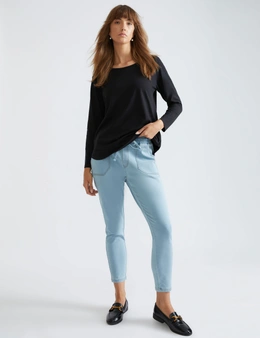 Katies Relaxed Long Sleeve Crew Neck Tee And Dropped Shoulders