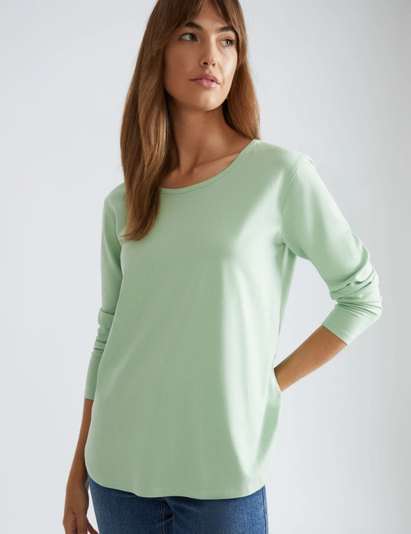 Katies Relaxed Long Sleeve Crew Neck Tee And Dropped Shoulders, hi-res image number null