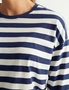 Relaxed Three Quarter Sleeved Stripe T-Shirt, hi-res
