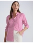Katies Long Sleeve Cotton Shirt With Curved Hem, hi-res