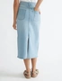 Katies Denim A-Line Skirt With Front Slit, hi-res
