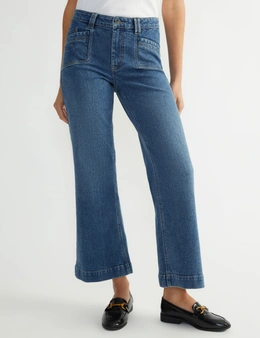Katies Flared Denim With Laid On Pockets