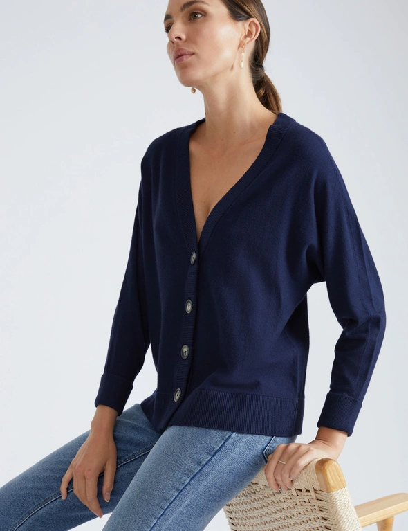 Katies Long Sleeve Regular Length Fine Gauge Knitwear Cardigan, hi-res image number null