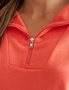 Katies Zip Neck Rib Detail L/S Sweatshirt, hi-res