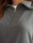 Katies Zip Neck Rib Detail L/S Sweatshirt, hi-res