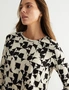 Katies Long Sleeve Cut And Sew Soft Touch Knit Top With Button Detail, hi-res