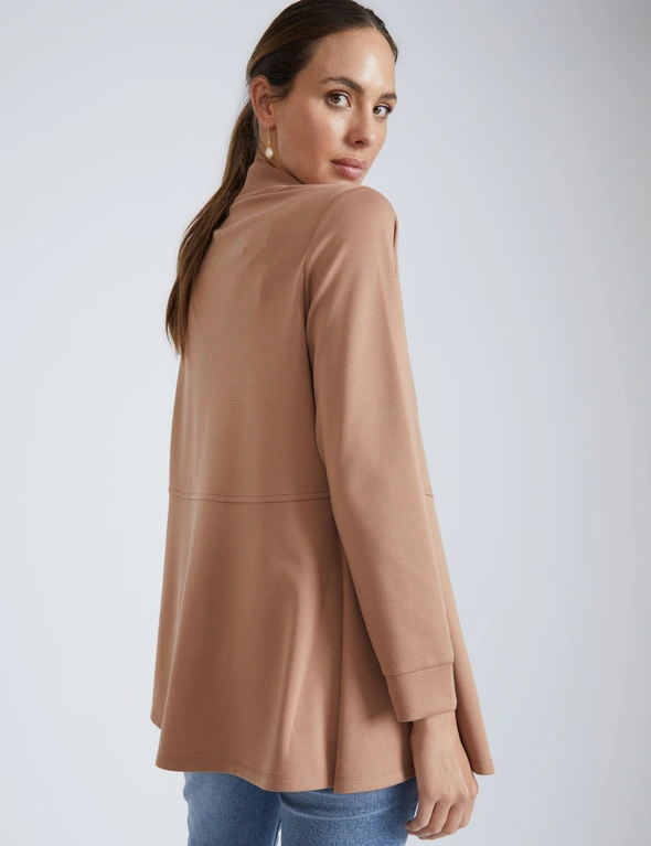 Katies Long Sleeve Peplum Style Ponte Cover Up, hi-res image number null
