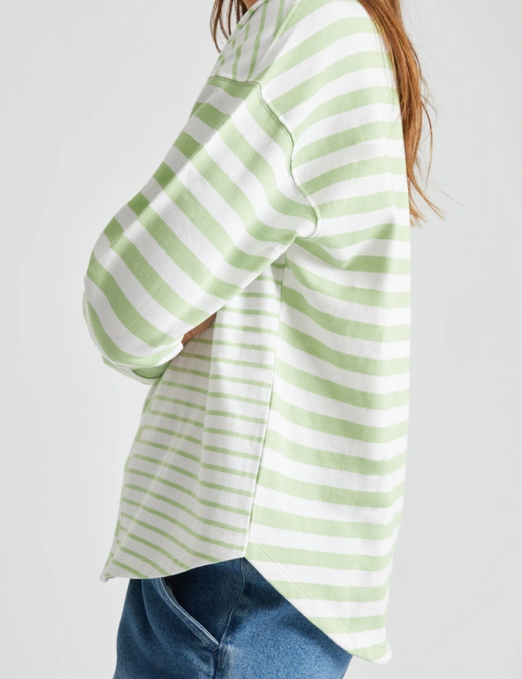 Katies Long Sleeve Spliced Cut About Knit Top, hi-res image number null