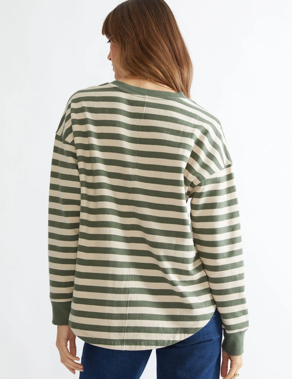Katies long sleeve spliced cut about knit top, hi-res image number null