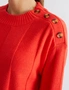 Katies Long Sleeve Mock Neck Colourblock Knitted Jumper, hi-res