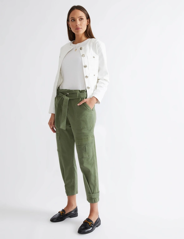 Katies full length cotton cargo pants, hi-res image number null