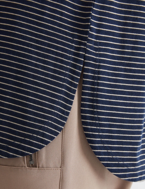 Katies Long Sleeve Two Tone Stripe Knit Tee, hi-res image number null