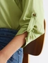 Katies 3Q Rolled Up Longline Button Trim Shirt, hi-res