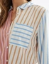 Katies Long Sleeve Multi Coloured Spliced Woven Shirt, hi-res
