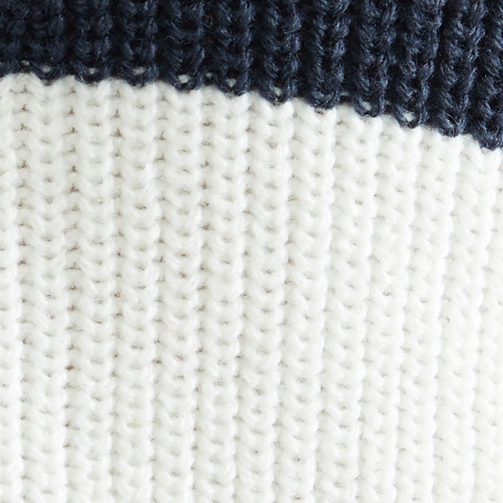 White Navy Stripe