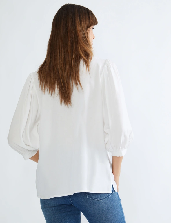 Katies 3Q Sleeve Pintuck Front Top, hi-res image number null