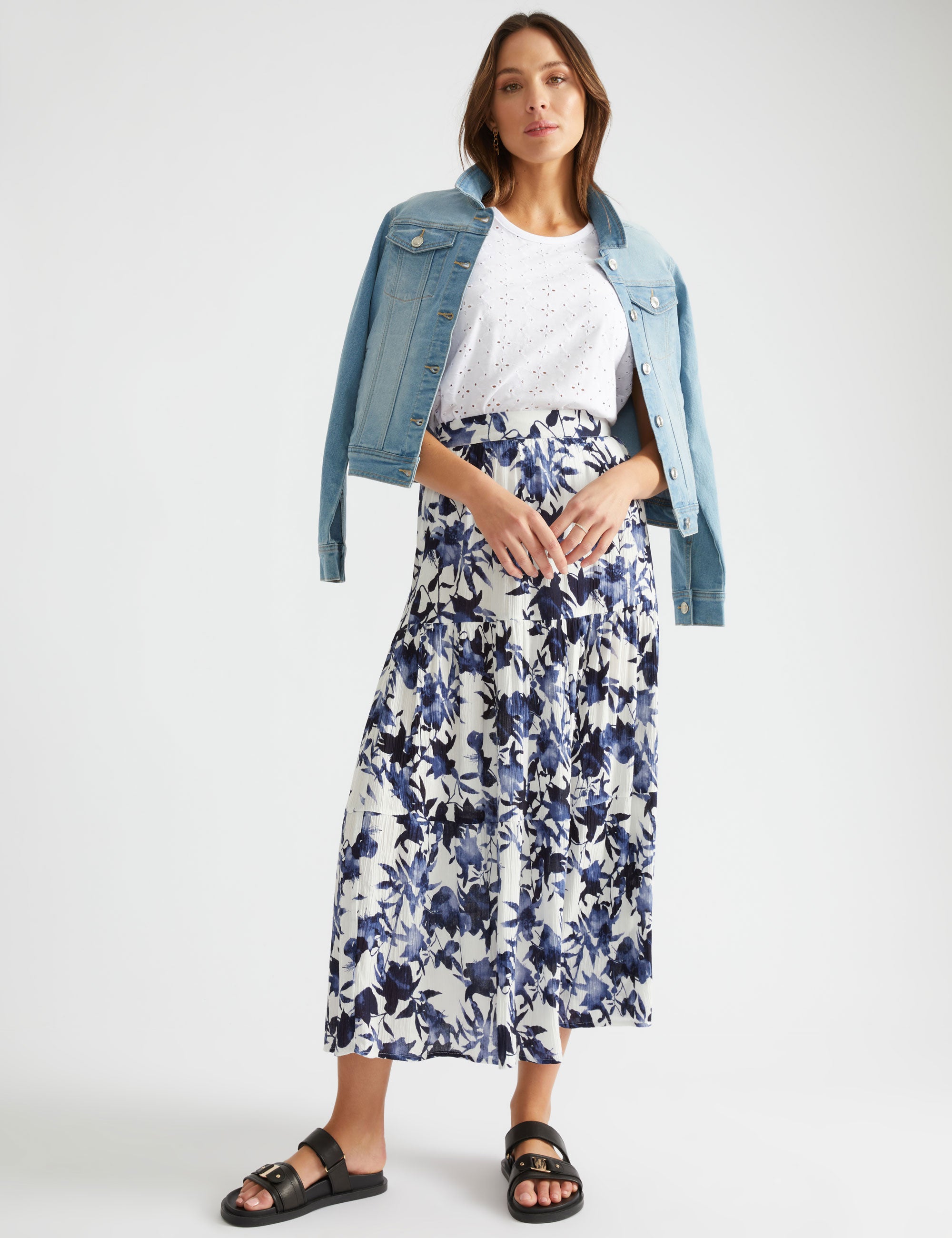 Katies Tiered Midi Skirt | EziBuy NZ