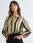 Katies Long Sleeve Gold Black Stripe Shirt, hi-res