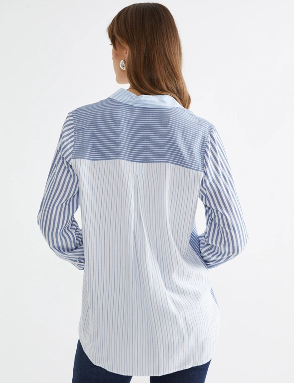 Katies Long Sleeve Mixed Stripe Shirt, hi-res image number null
