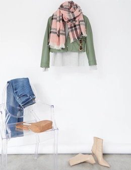 Katies Green Checkered Scarf
