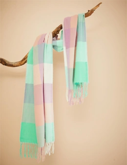 Katies Multi  Pink Checkered Scarf