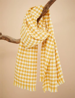 Katies Yellow Houndstooth Scarf