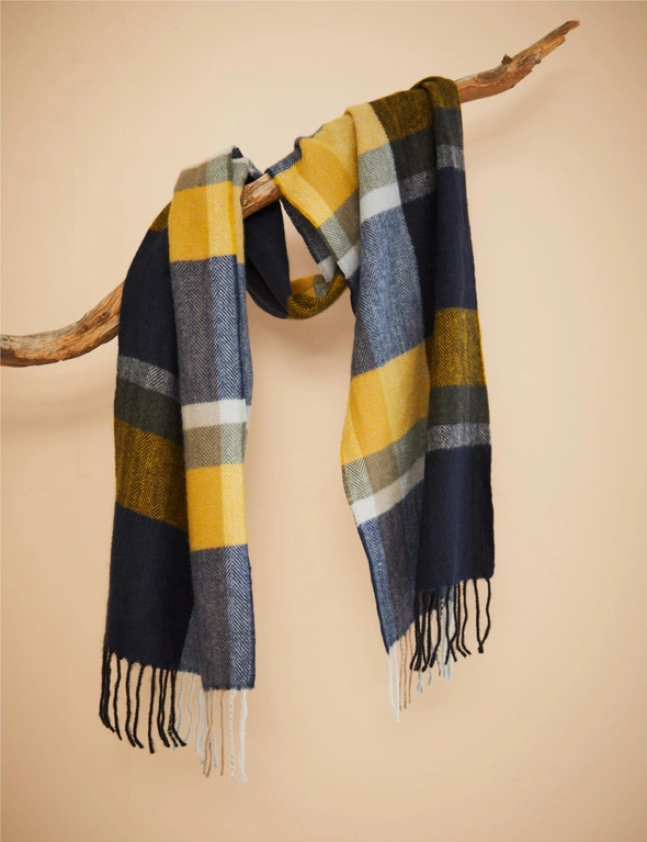 Katies Blue Yellow Plaid Scarf, hi-res image number null